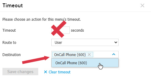 Click the down arrow next to "destination"